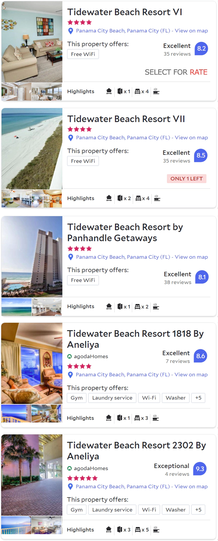 The Tidewater Beach Resort Panama City Beach Florida